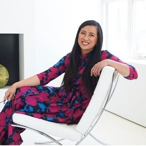 Banana Republic pink and blue floral floor length dress size 4